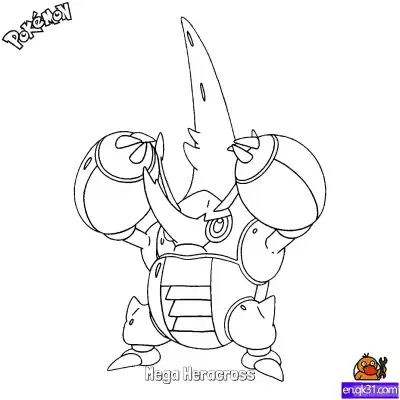 Free printable Mega Heracross Coloring Page - Free Printable Pokemon Coloring Sheets coloring page